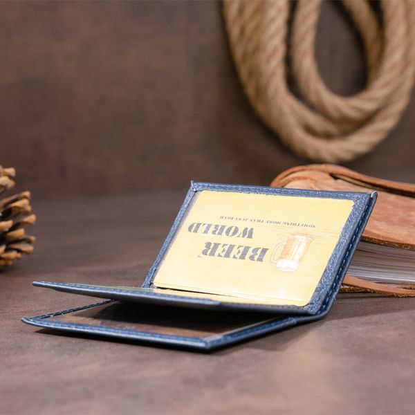 Визитница-книжка ST Leather 19217 Темно-синяя 19217 фото