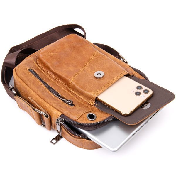 Men's messenger with earphone hole Vintage 20416 Red 20416 фото