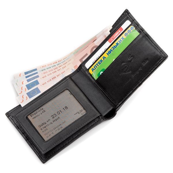 Men's wallet STINGRAY LEATHER 18054 made of genuine stingray leather Black 18054 фото
