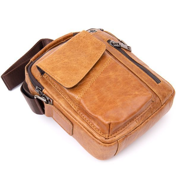 Men's messenger with earphone hole Vintage 20416 Red 20416 фото