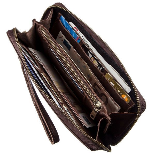 Men's horizontal leather clutch SHVIGEL 19121 Brown 19121 фото