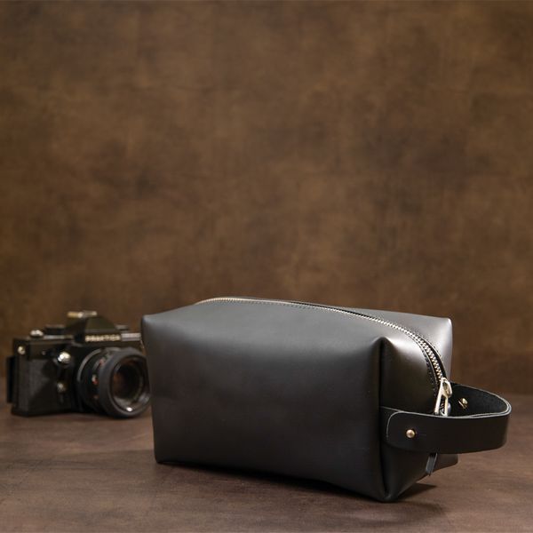 Men's matte leather toiletry case GRANDE PELLE 11508 Black 11508 фото