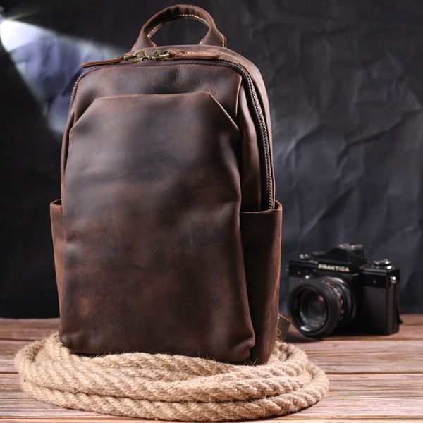 Сумка чоловіча через плече із натуральної вінтажної шкіри 21285 Vintage Коричнева 21285 фото