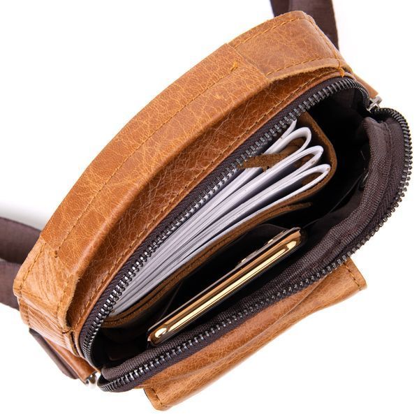 Men's messenger with earphone hole Vintage 20416 Red 20416 фото