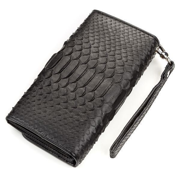 Гаманець жіночий SNAKE LEATHER 18185 з натуральної шкіри пітона Чорний 18185 фото