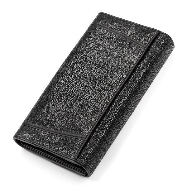 Гаманець жіночий STINGRAY LEATHER 18089 з натуральної шкіри морського скату Чорний 18089 фото
