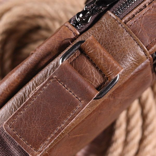 Comfortable men's shoulder bag made of genuine leather Vintage 21480 Light brown 21480 фото