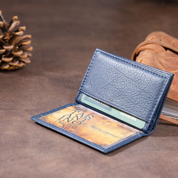 Визитница-книжка ST Leather 19217 Темно-синяя 19217 фото