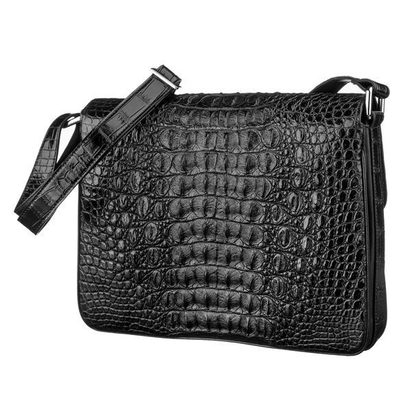 Bag CROCODILE LEATHER 18020 made of genuine crocodile leather Black 18020 фото