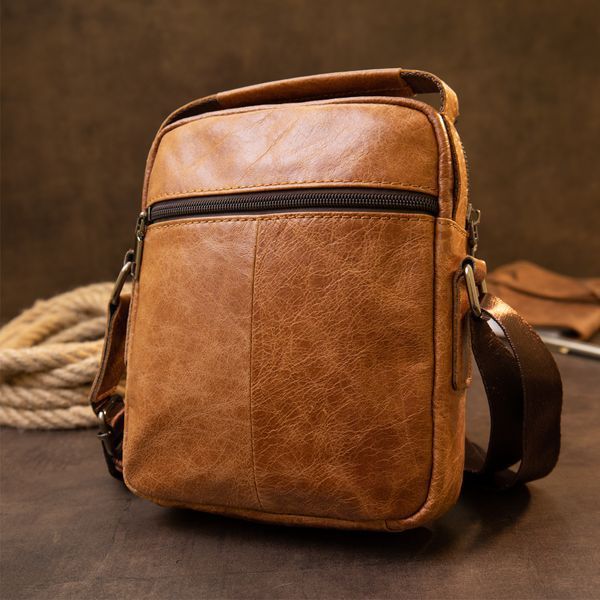 Men's messenger with earphone hole Vintage 20416 Red 20416 фото