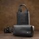 Men's matte leather toiletry case GRANDE PELLE 11508 Black 11508 фото 8