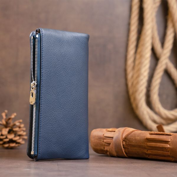 Вертикальний гаманець на кнопці жіночий ST Leather 19203 Темно-синій 19203 фото