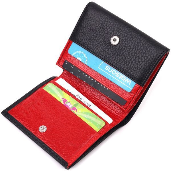 Women's compact wallet with coin holder made of genuine leather KARYA 21382 Black 21382 фото
