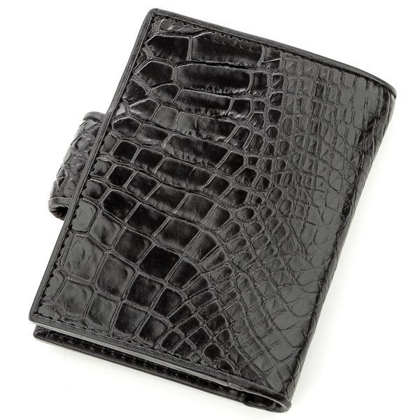 Визитница мужсккая CROCODILE LEATHER 18576 из натуральной кожи крокодила Черная 18576 фото