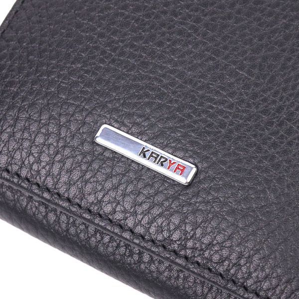 Women's compact wallet with coin holder made of genuine leather KARYA 21382 Black 21382 фото