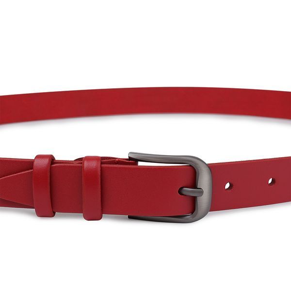 Women's matte leather belt Vintage 20777 Red 20777 фото