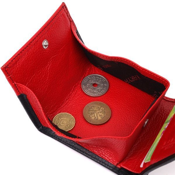 Women's compact wallet with coin holder made of genuine leather KARYA 21382 Black 21382 фото