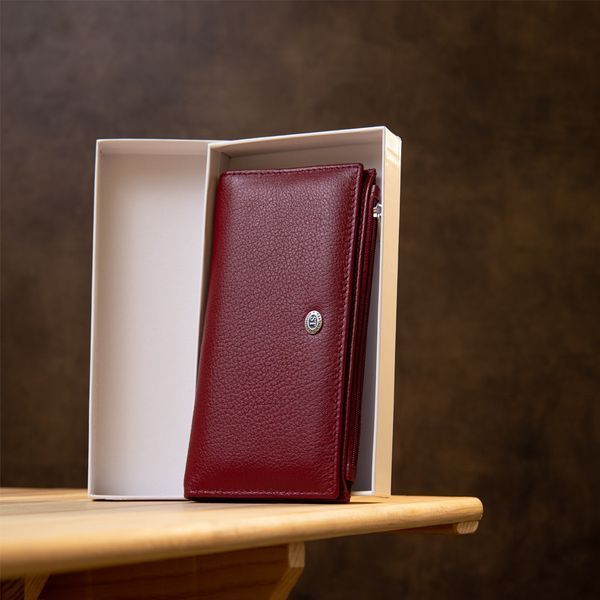 Stylish leather wallet for women ST Leather 19380 Dark red 19380 фото