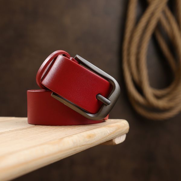 Women's matte leather belt Vintage 20777 Red 20777 фото