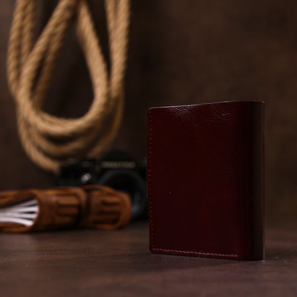 Жіноче глянсове шкіряне портмоне Shvigel 16484 Бордовий 16484 фото