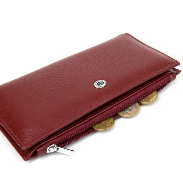 Stylish leather wallet for women ST Leather 19380 Dark red 19380 фото