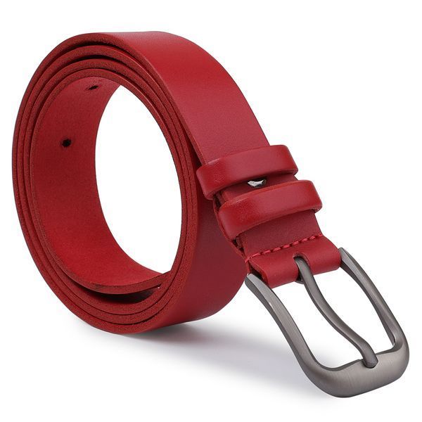 Women's matte leather belt Vintage 20777 Red 20777 фото