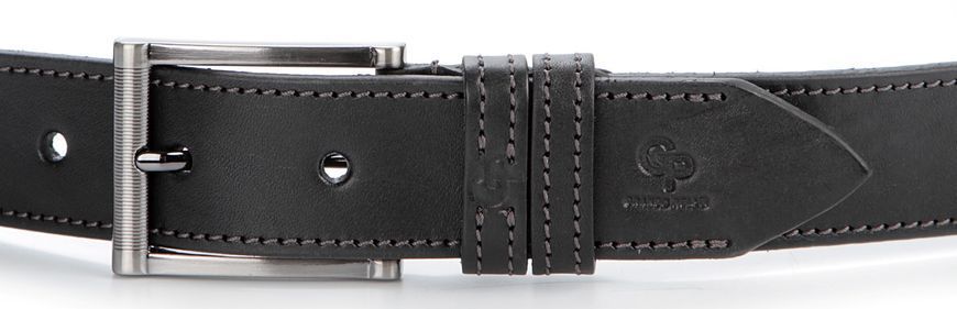 Stylish men's leather belt GRANDE PELLE 00787 Black 00787 фото