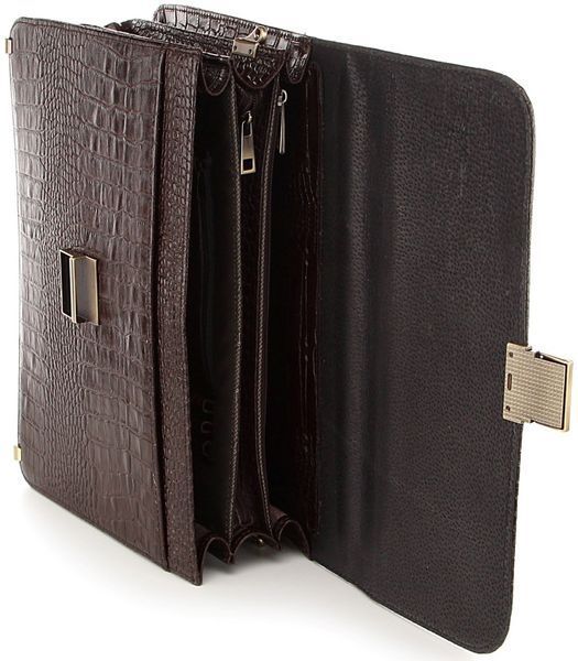 Briefcase SHVIGEL 00366 made of genuine leather Brown 00366 фото
