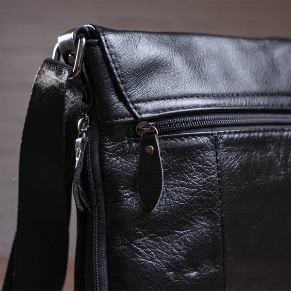 Stylish men's leather bag Vintage 14848 Black 14848 фото