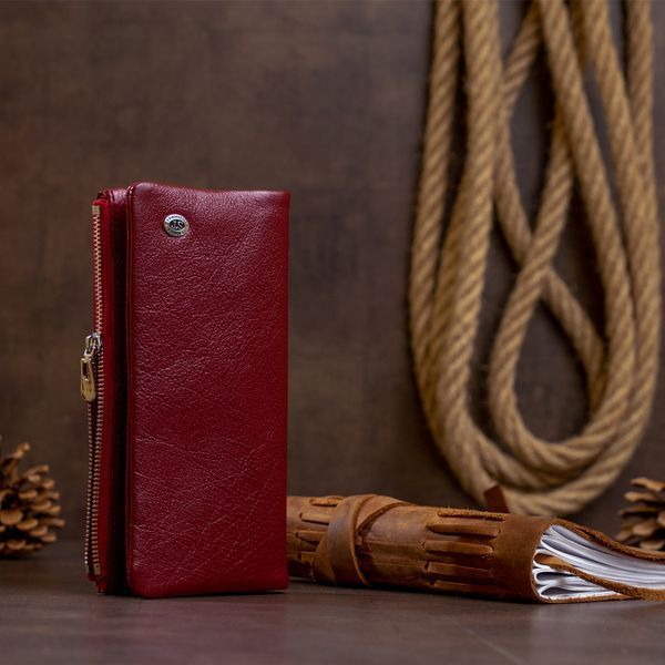 Вертикальный кошелек на кнопке женский ST Leather 19204 Бордовый 19204 фото