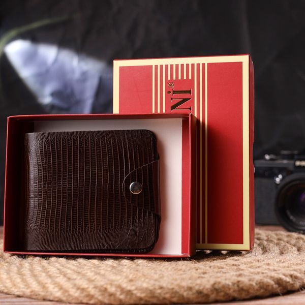 Elegant bifold wallet for men made of genuine textured leather CANPELLINI 21576 Brown 21576 фото