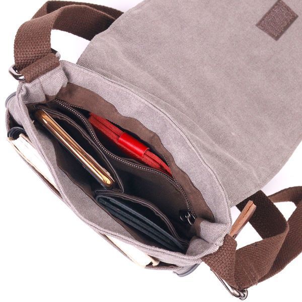Practical vertical men's textile bag 21266 Vintage Gray 21266 фото
