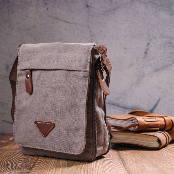 Practical vertical men's textile bag 21266 Vintage Gray 21266 фото