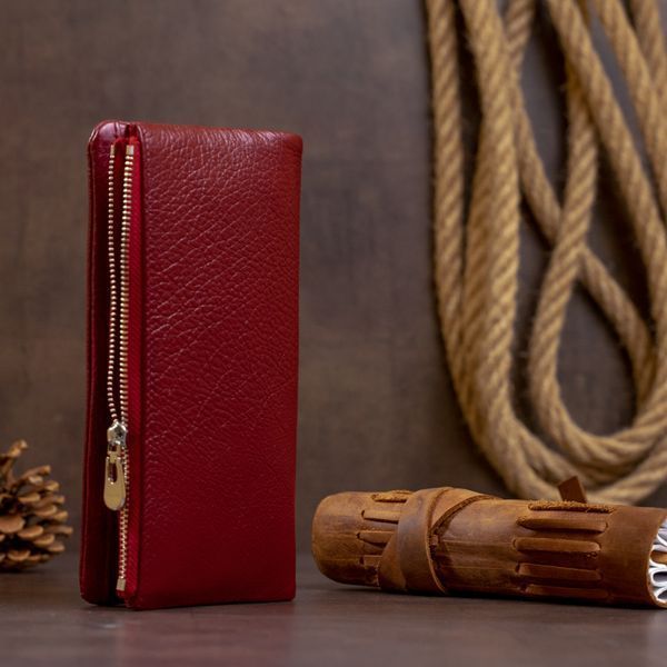 Вертикальный кошелек на кнопке женский ST Leather 19204 Бордовый 19204 фото