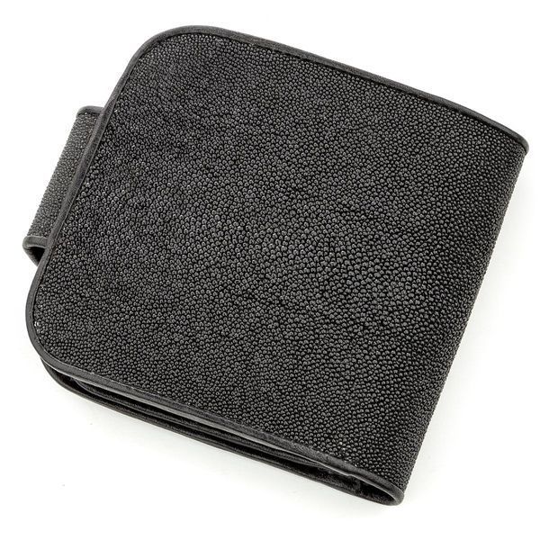 Горизонтальний гаманець STINGRAY LEATHER 18561 з натуральної шкіри морського скату Чорний 18561 фото