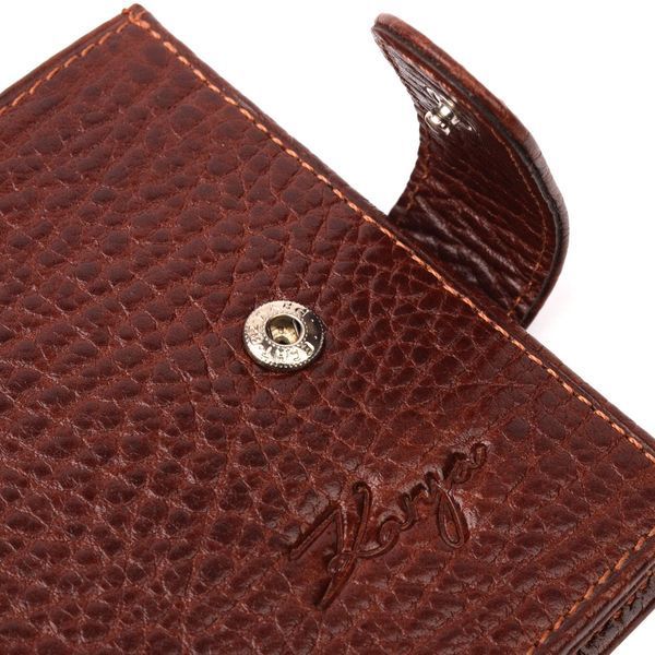 Удобный мужской кошелек с хлястиком из натуральной кожи KARYA 21088 Светло-коричневый 21088 фото