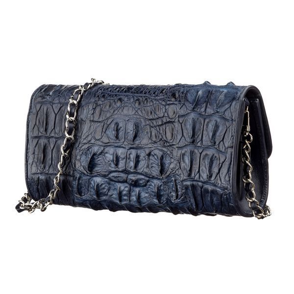 Clutch bag CROCODILE LEATHER 18248 made of genuine crocodile leather Blue 18248 фото
