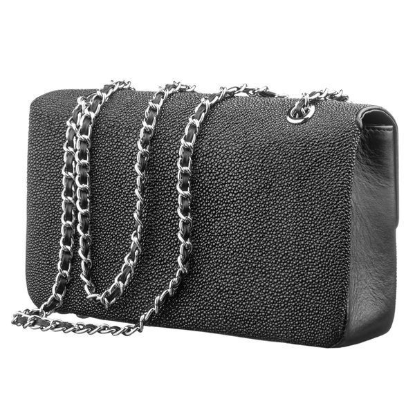 Women's bag STINGRAY LEATHER 18501 made of genuine stingray leather Black 18501 фото