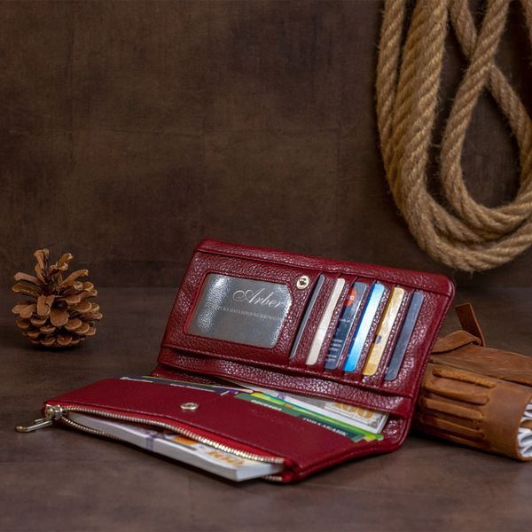 Вертикальный кошелек на кнопке женский ST Leather 19204 Бордовый 19204 фото