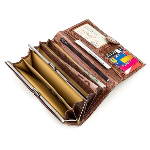 Кошелек женский SEA SNAKE LEATHER 18155 из натуральной кожи морской змеи Коричневый 18155 фото