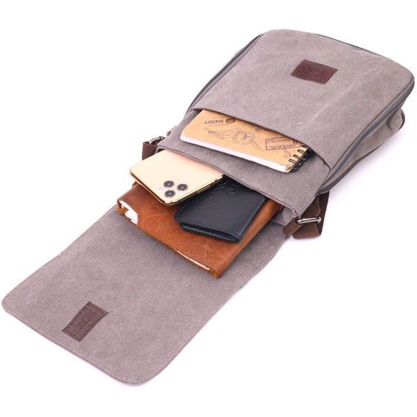 Practical vertical men's textile bag 21266 Vintage Gray 21266 фото