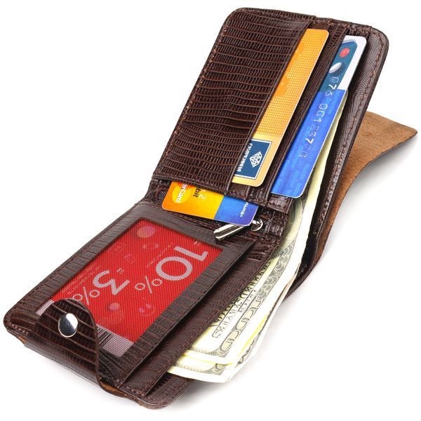 Elegant bifold wallet for men made of genuine textured leather CANPELLINI 21576 Brown 21576 фото