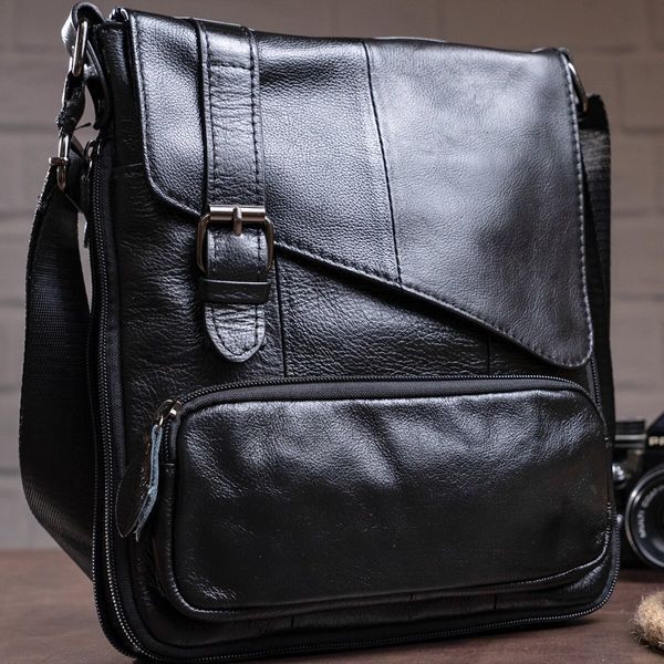 Stylish men's leather bag Vintage 14848 Black 14848 фото