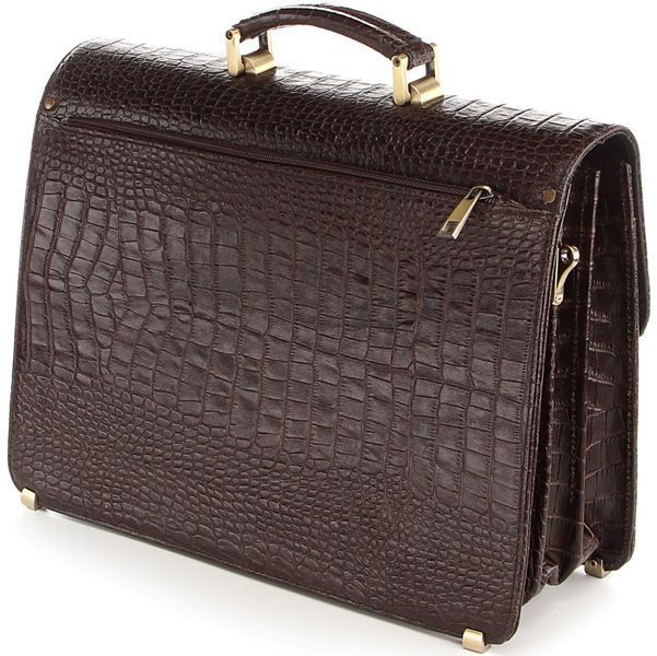 Briefcase SHVIGEL 00366 made of genuine leather Brown 00366 фото