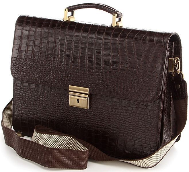Briefcase SHVIGEL 00366 made of genuine leather Brown 00366 фото