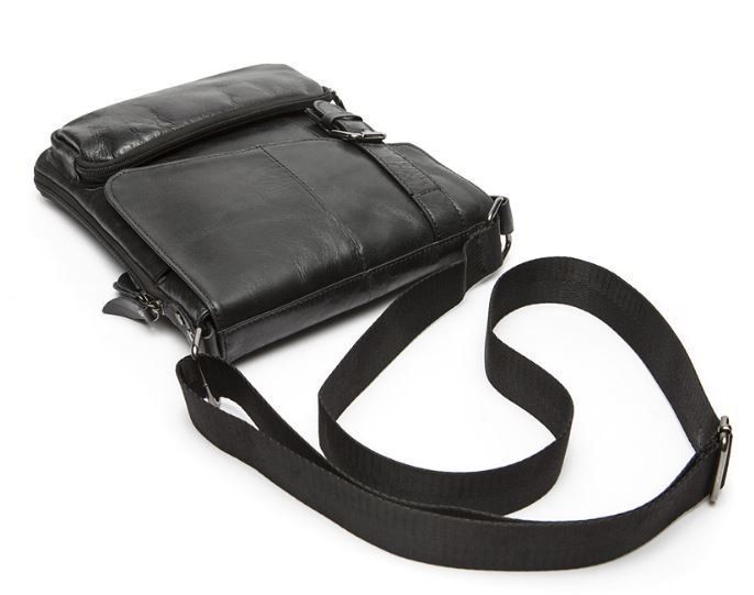 Stylish men's leather bag Vintage 14848 Black 14848 фото