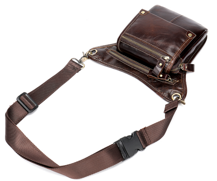 Men's leather belt bag Vintage 20013 Brown 20013 фото