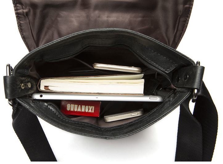 Stylish men's leather bag Vintage 14848 Black 14848 фото
