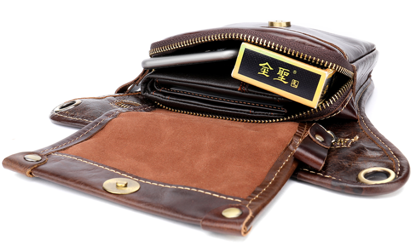 Men's leather belt bag Vintage 20013 Brown 20013 фото
