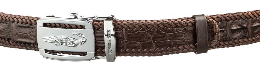 Ремень CROCODILE LEATHER 18599 из натуральной кожи крокодила Коричневый 18599 фото